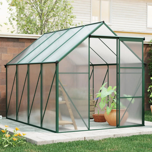 6 x 8 FT Green Outdoor Walk-in Greenhouse – Heavy Duty Garden Plant Hous.