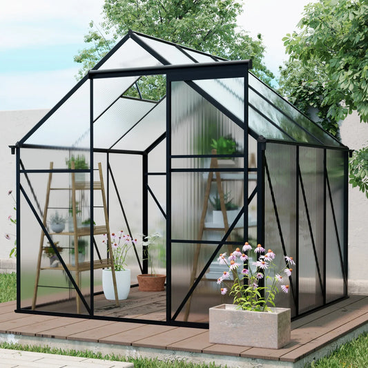 Heavy-Duty 6x6 FT Black Greenhouse | All-Season Walk-In Garden Kit