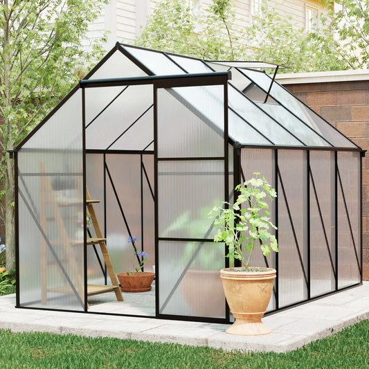 Heavy-Duty 6x8 FT Black Greenhouse with Base & Anchors | All-Season Walk-In