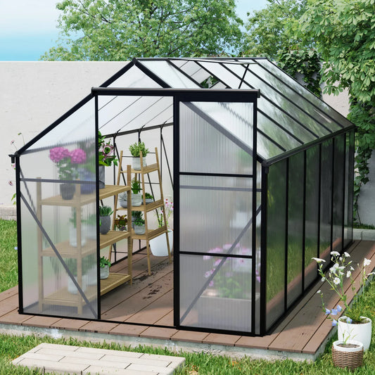 6x12 FT Modern Black Polycarbonate Greenhouse – Extra-Long Heavy Duty Walk-In.