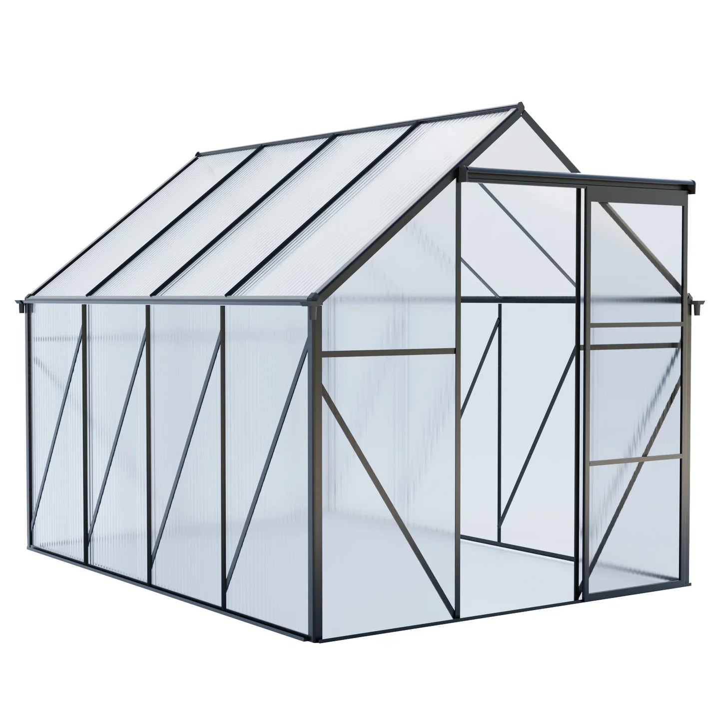 Heavy-Duty 6x8 FT Black Greenhouse with Base & Anchors | All-Season Walk-In