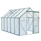 6x10 FT Green Heavy-Duty Aluminum Polycarbonate Greenhouse with Base
