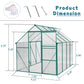 6 x 8 FT Green Outdoor Walk-in Greenhouse – Heavy Duty Garden Plant Hous