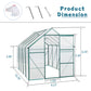 6x10 FT Green Heavy-Duty Aluminum Polycarbonate Greenhouse with Base