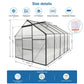 6x10 FT Modern Black Polycarbonate Greenhouse – Heavy Duty Aluminum with Raised Base