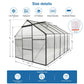6x10 FT Modern Black Polycarbonate Greenhouse – Heavy Duty Aluminum with Raised Base