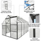 6x10 FT Modern Black Polycarbonate Greenhouse – Heavy Duty Aluminum with Raised Base