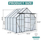 8x8 FT Modern Black Polycarbonate Greenhouse – Heavy Duty Double Door Walk-In