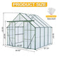 8x8 FT Premium Green Polycarbonate Greenhouse – Heavy Duty Double Door Walk-In