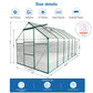 6x12 FT Green Heavy-Duty Polycarbonate Greenhouse – Extra-Long All-Season Walk-In