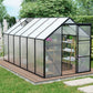 6x12 FT Modern Black Polycarbonate Greenhouse – Extra-Long Heavy Duty Walk-In