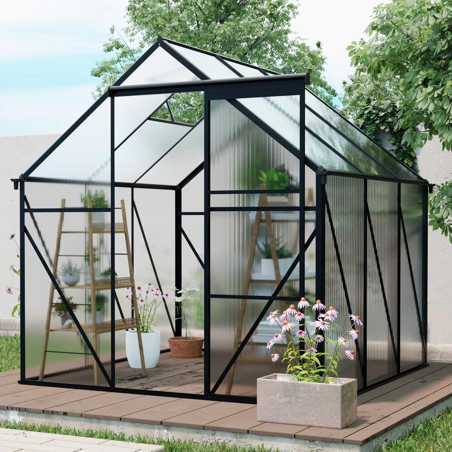 Heavy-Duty 6x6 FT Black Greenhouse | All-Season Walk-In Garden Kit