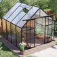 8x8 FT Modern Black Polycarbonate Greenhouse – Heavy Duty Double Door Walk-In