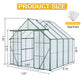 8x8 FT Premium Green Polycarbonate Greenhouse – Heavy Duty Double Door Walk-In