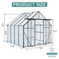 8x8 FT Modern Black Polycarbonate Greenhouse – Heavy Duty Double Door Walk-In