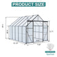 8x10 FT Modern Black Polycarbonate Greenhouse – Heavy Duty Double Door Walk-In