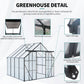 8x8 FT Modern Black Polycarbonate Greenhouse – Heavy Duty Double Door Walk-In
