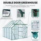 8x8 FT Premium Green Polycarbonate Greenhouse – Heavy Duty Double Door Walk-In