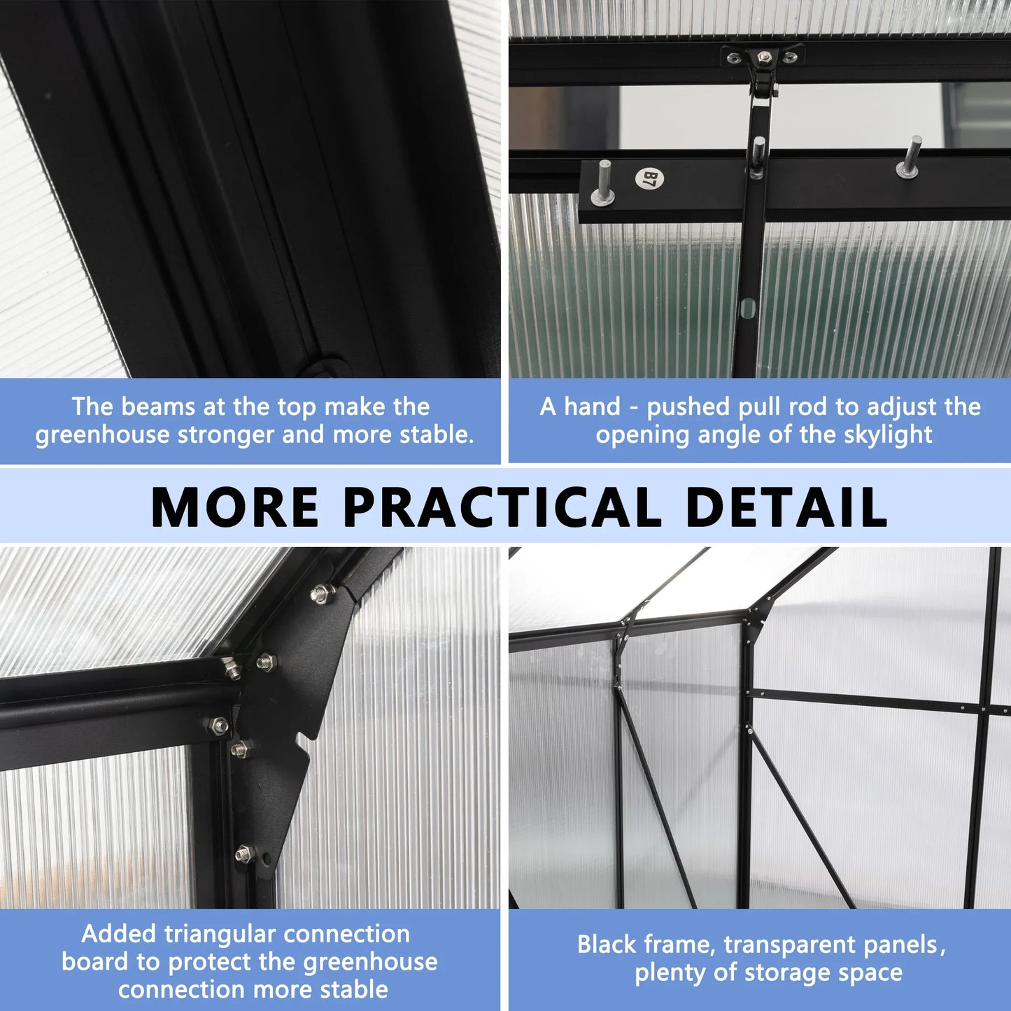 Heavy-Duty 6x6 FT Black Greenhouse | All-Season Walk-In Garden Kit