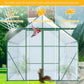 8x8 FT Premium Green Polycarbonate Greenhouse – Heavy Duty Double Door Walk-In
