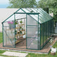 6x12 FT Green Heavy-Duty Polycarbonate Greenhouse – Extra-Long All-Season Walk-In