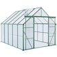8x10 FT Premium Green Polycarbonate Greenhouse – Heavy Duty Double Door Walk-In