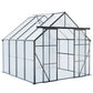8x8 FT Modern Black Polycarbonate Greenhouse – Heavy Duty Double Door Walk-In