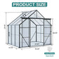 8x6 FT Modern Black Polycarbonate Greenhouse – Heavy Duty Double Door Walk-In